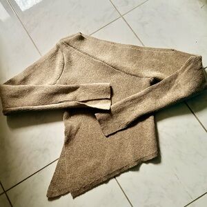 ASTR Shimmery Taupe/Silver Knit Long-Sleeve Sweater